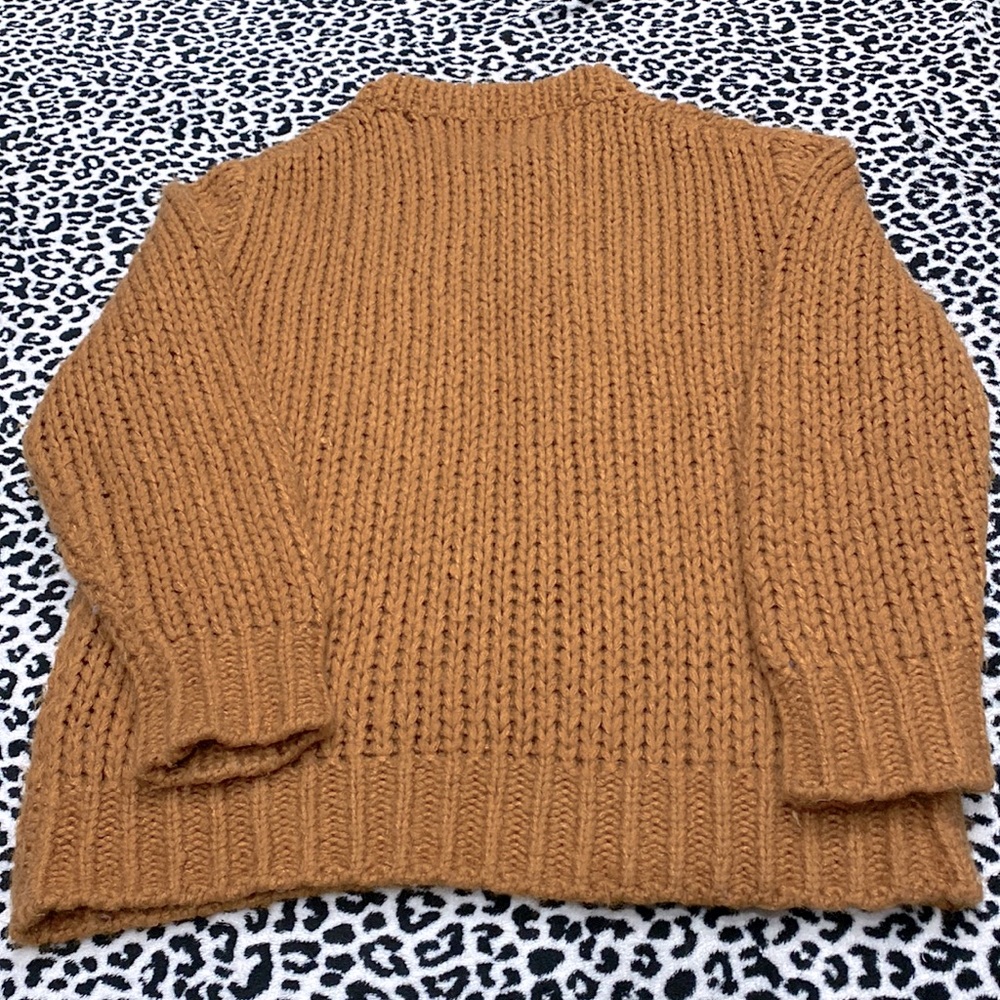 Charlotte Russe Burnt Orange Copper Knitted Sweater Long Sleeves Women's Size M - Picture 9 of 10